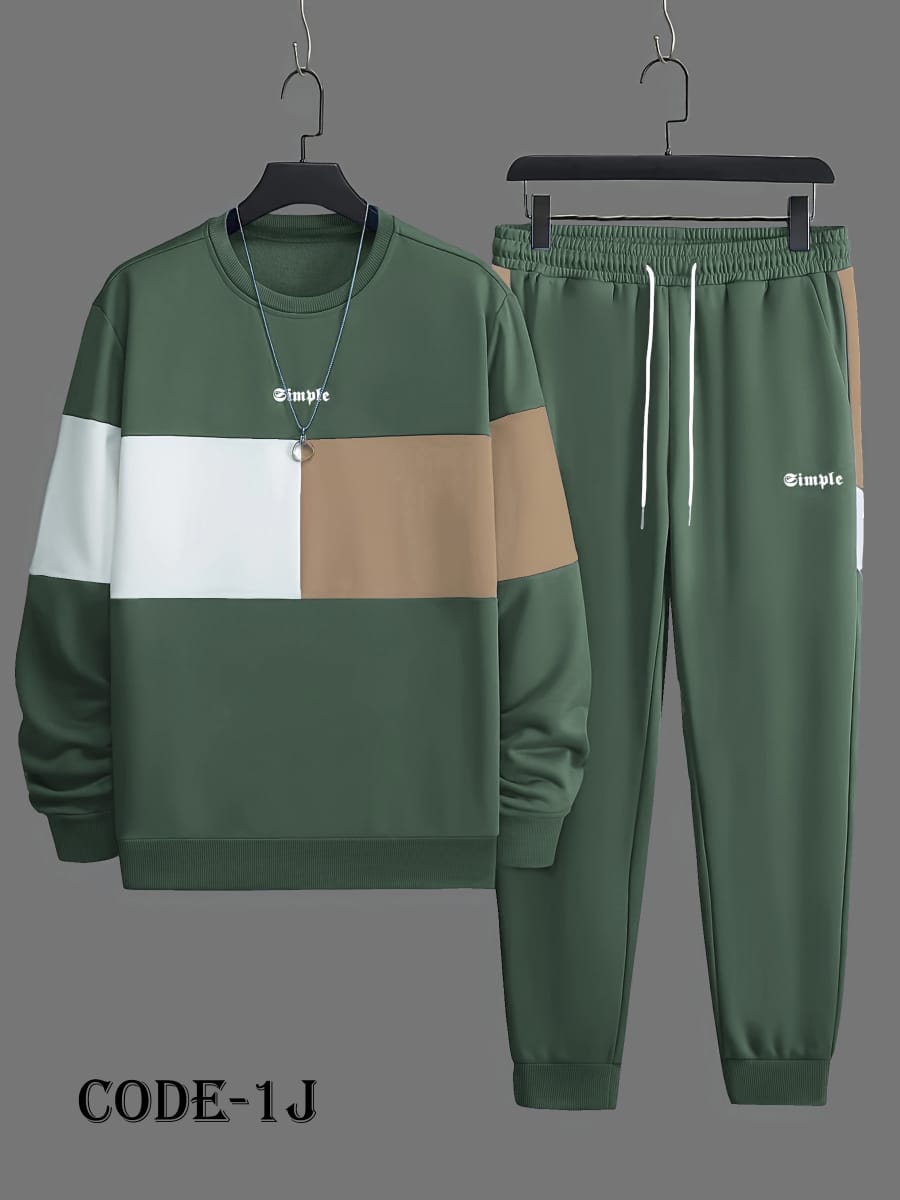 Men's Long Sleeve Sweatshirt And Sweatpants Joggers Set For Winter - 1J